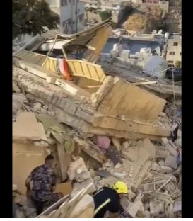 إخلاء خمس إصابات من تحت أنقاض عمارة اللويبدة