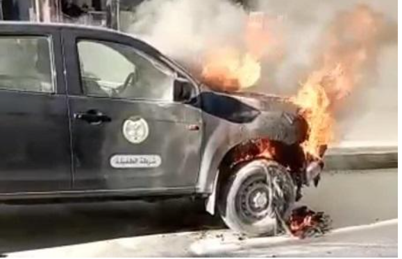 توتر أمني في الطفيلة وإحراق مركبة للشرطة