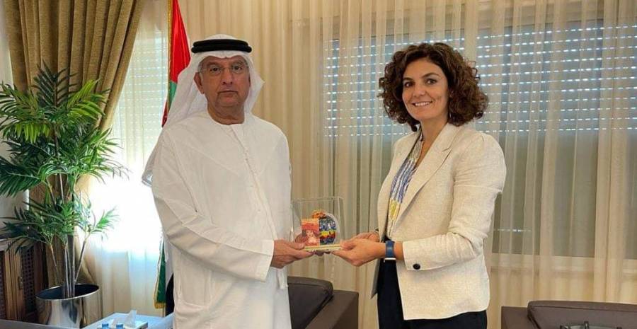 البلوشي يستقبل جمانة العملة مدير عام بلاد الشام وتركيا بشركة الاتحاد للطيران