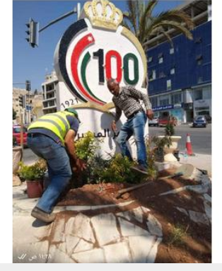 استبدال النصب القديم في منطقة القيروان بنصب لشعار مئوية الدولة الأردنية