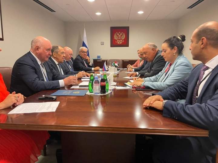 وزير الخارجية المصري يلتقي وزير الخارجية الروسي على هامش أعمال الجمعية العامة بنيويورك