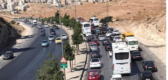 أزمة خانقة على شارع الأردن بسبب حادث سير