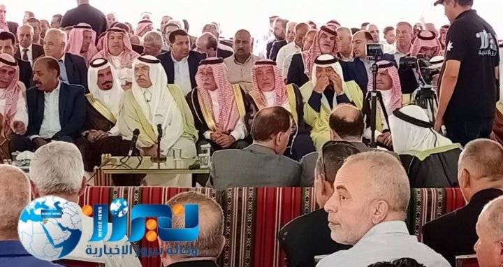 قبيلة بني حميدة تقود جاهة عشائرية برئاسة الشيخ خالد بن طريف بسبب مقتل الشاب لبيب التميمي...صور وفيديو 