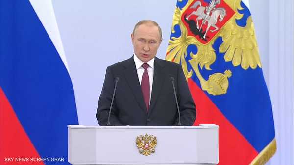 عاجل ..بوتين يعلن بشكل رسمي ضم 4 اقاليم أوكرانية الى روسيا