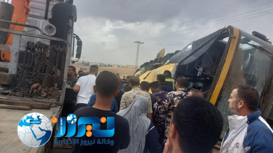 وفاتان وإصابة 34 آخرين إثر تدهور حافلة نقل طلاب في محافظة الزرقاء