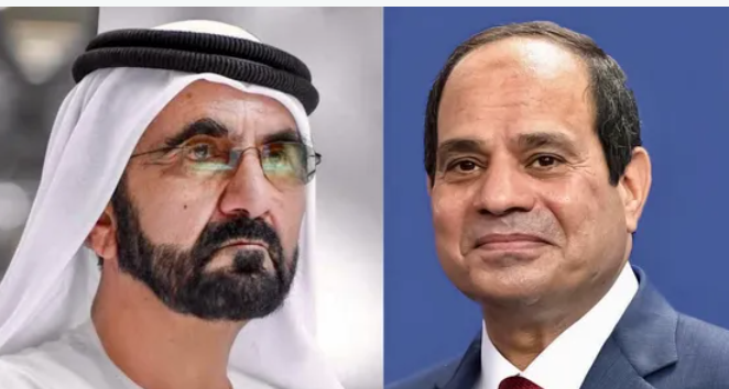 السيسي يستقبل محمد بن راشد في قصر الاتحادية