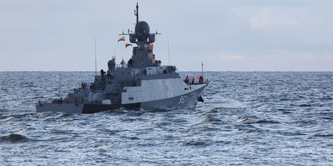 أسطول بحر البلطيق الروسي يختبر سفينة صاروخية جديدة