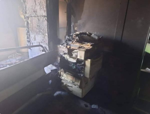 حريق بمجمع النقابات في اربد