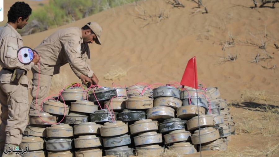 اليمن ...«مسام» ينفذ عمليتي إتلاف لـ 462 لغم مضاد للدروع بمحافظة شبوة