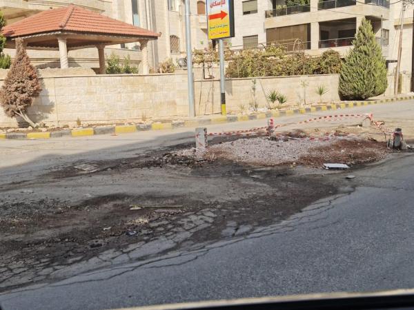 بلدية إربد توضح حول هبوط شارع في إيدون