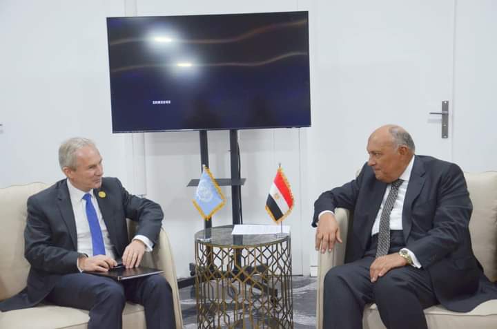 وزير الخارجية المصري رئيس مؤتمر COP27 يستقبل رئيس الجمعية العامة للأمم المتحدة