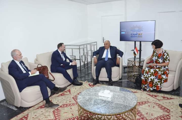 وزير الخارجية المصري رئيس مؤتمر المناخ يعقد لقاءات مع الوزراء المعنيين بتيسير مفاوضات المناخ