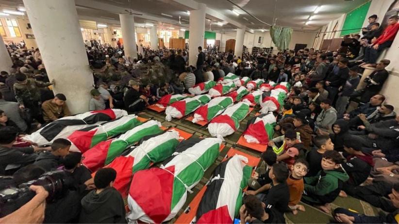 غزة ..تشيع جثامين ضحايا حريق جباليا