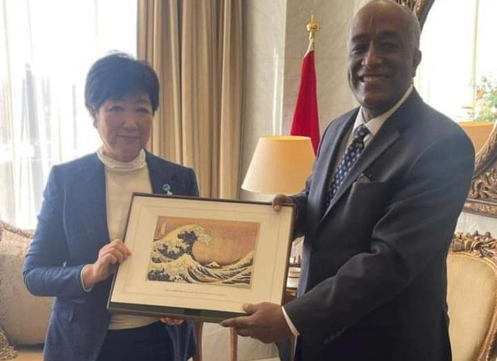 السفير المصري في طوكيو يستقبل محافظ طوكيو عقب عودتها من زيارة مصر