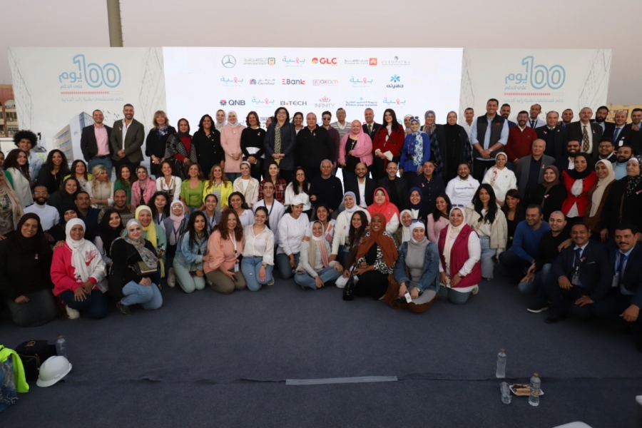 ١٠٠يوم على الحلم  شعار احتفالية تجهيزات افتتاح المرحلة الأولى من بهية زايد_صور