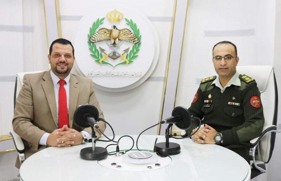 إذاعة الجيش العربي تستضيف المقدم  القاضي العسكري عوض الدعجة