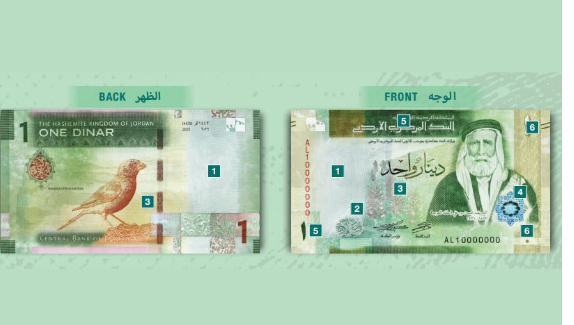ما رمزية الطائر الموجود على الدينار الأردني؟