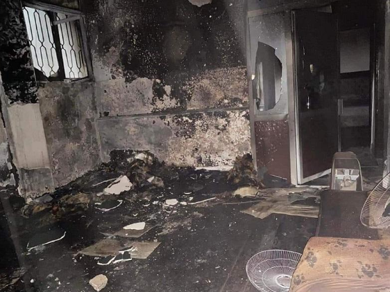 حريق يلتهم منزلا في مخيم اربد