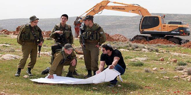 مستوطنون يجرفون مساحات من أراضي جنوب نابلس