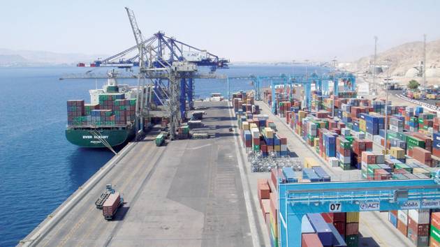 850 ألف حاوية حجم المناولة في ميناء حاويات العقبة
