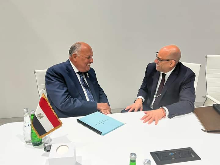 وزير الخارجية المصري يلتقي السكرتير التنفيذي لاتفاقية الأمم المتحدة الإطارية لتغير المناخ