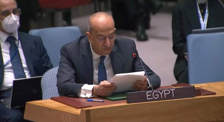 المندوب الدائم لمصر لدى الأمم المتحدة يُشارك في جلسة النقاش المفتوح لمجلس الأمن بشأن القضية الفلسطينية
