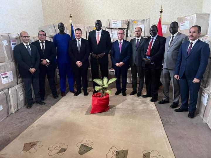 تسليم شحنة المساعدات الطبية والدوائية الموجهة لجنوب السودان_صورة