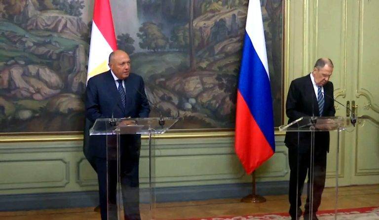 لافروف وشكري: ضرورة الحفاظ على وحدة الأراضي السورية وسلامتها وسيادتها