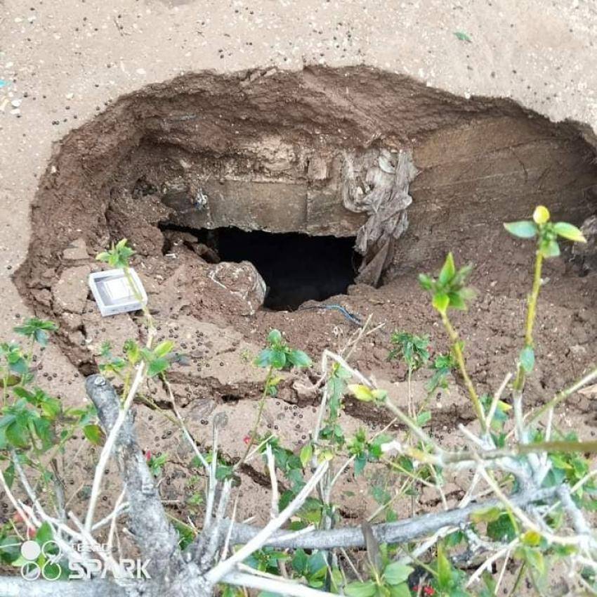 الكوفحي : حادث انهيار أرضي بمحيط دوار الساعة وسط مدينة اربد