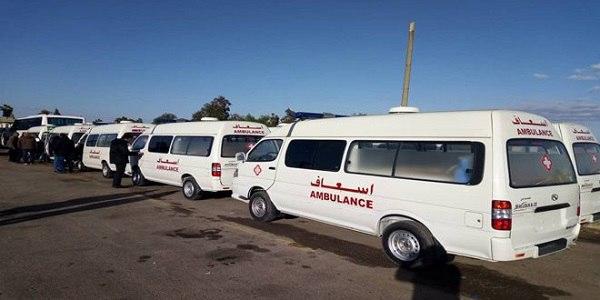 10 سيارات إسعاف أردنية تصل سوريا