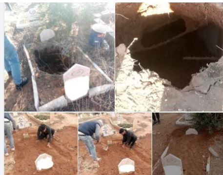 انهيار أجزاء من قبور في ذيبان