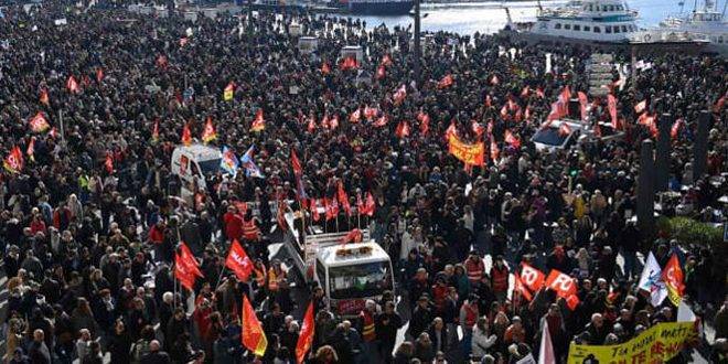 ملايين الفرنسيين يتظاهرون ضد مشروع تعديل نظام التقاعد