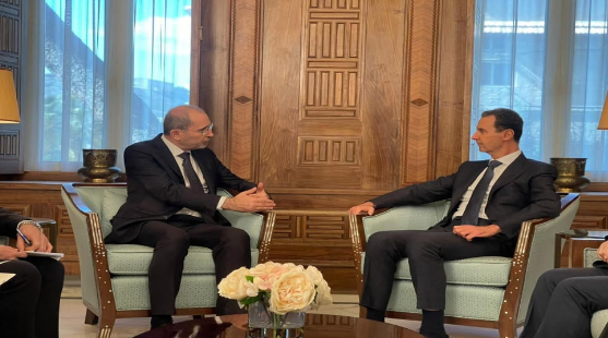 الرئيس السوري يستقبل وزير الخارجية الأردني