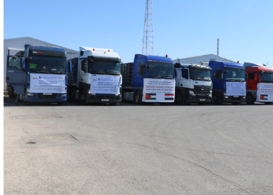 الأردن يسيّر قافلة إغاثية من 7 شاحنات إلى سوريا