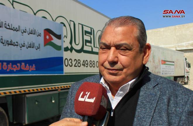 وصول قافلة مساعدات من الأردن إلى حلب نظمتها غرفة تجارة العقبة
