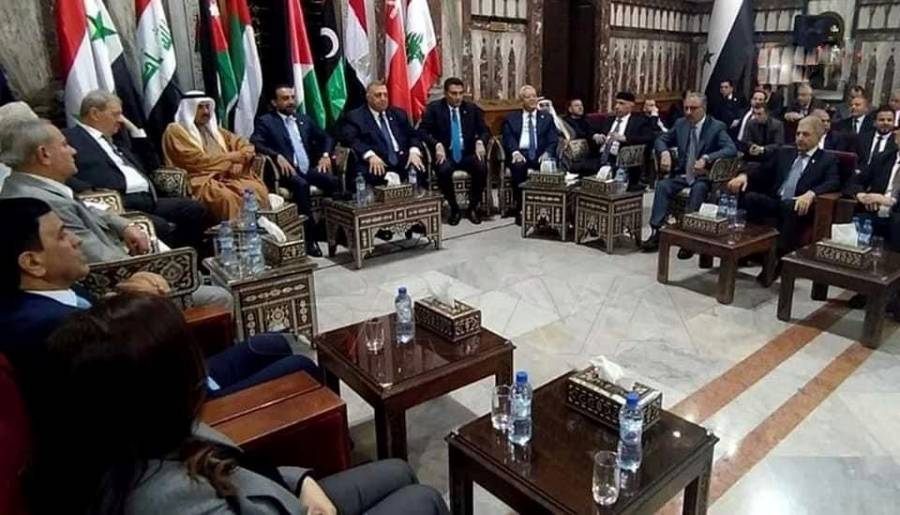 الصفدي ورؤساء برلمانات عربية في لقاء داخل مجلس الشعب السوري
