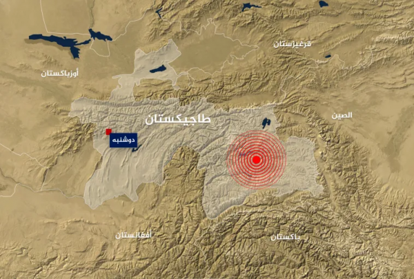 زلزال بقوة 5 درجات يضرب طاجيكستان