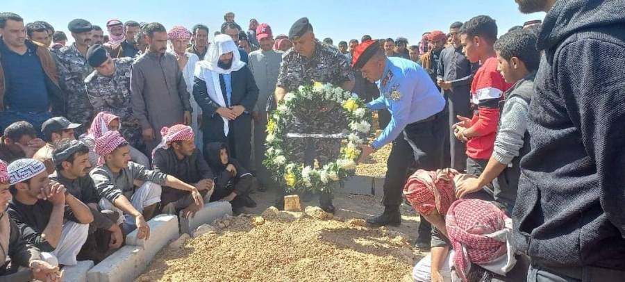 العقيد عمر الشمايلة يشارك في تشييع   جثمان العريف حمد محمد صياح العثامنة