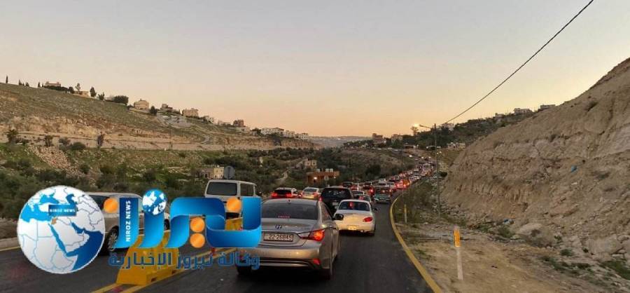 ازمة سير خانقة على طريق جرش  عمان...صور 