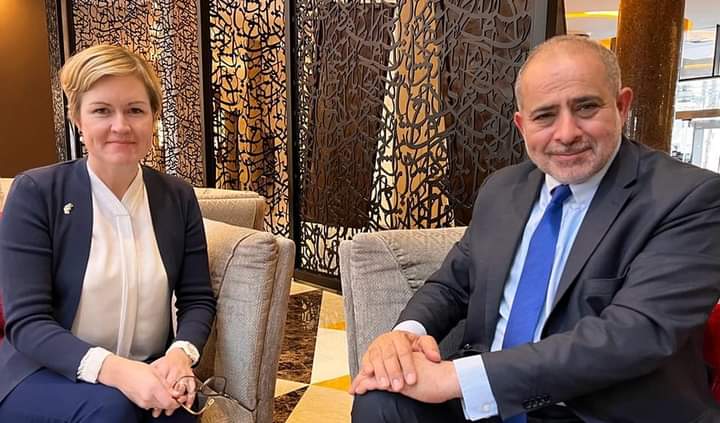 لقاء سفيرة المملكة المتحدة هورندال مع المترشح الرئاسي في ليبيا عارف النايض