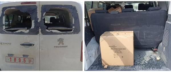 مستوطنون يهاجمون مركبة تابعة لمستشفى طولكرم