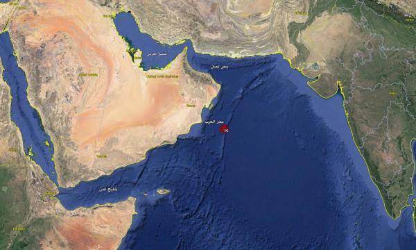 زلزال بقوة 5.7 درجة يقع في بحر العرب