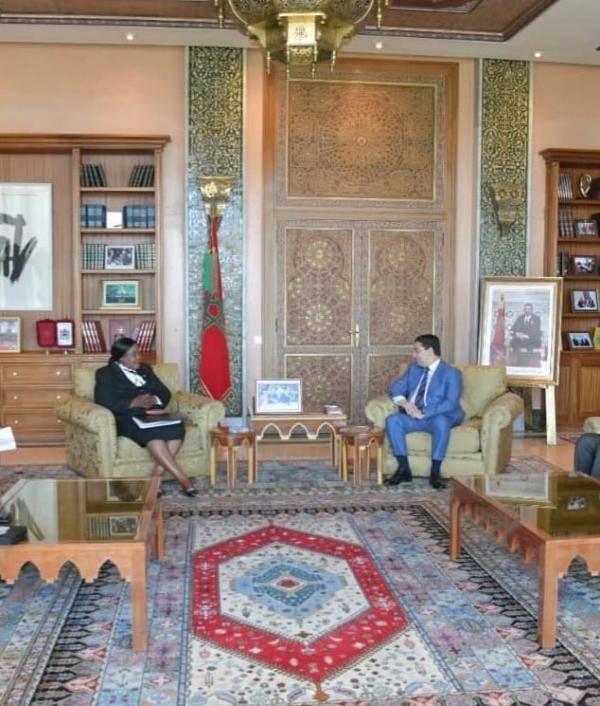 بوريطة يجري مباحثات مع النائبة الأولى لرئيسة الجمعية الوطنية لجمهورية زامبيا