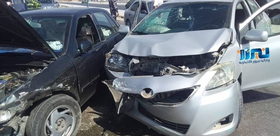 وفاة ثلاثة اشخاص  اثر حادث تصادم بين مركبتين واشتعالهما