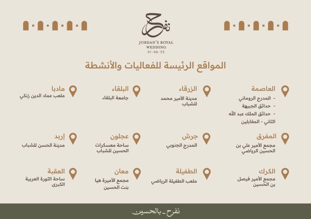 فعاليات في المحافظات احتفاء بزفاف ولي العهد