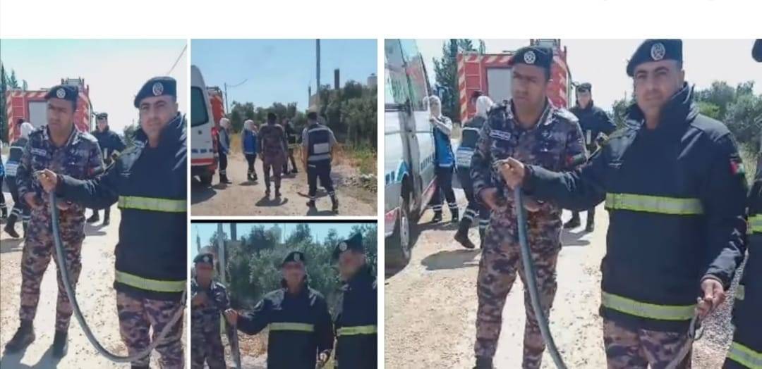 الدفاع المدني يتمكن من الإمساك بأفعى سامة في لواء بني كنانة