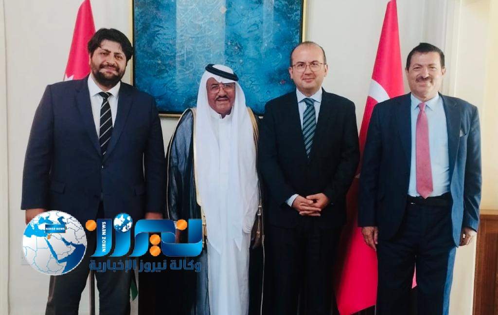 الشيخ الحنيطي والمؤرخ العرموطي في زيارة للسفير التركي للتهنئة بفوز الرئيس أردوغان