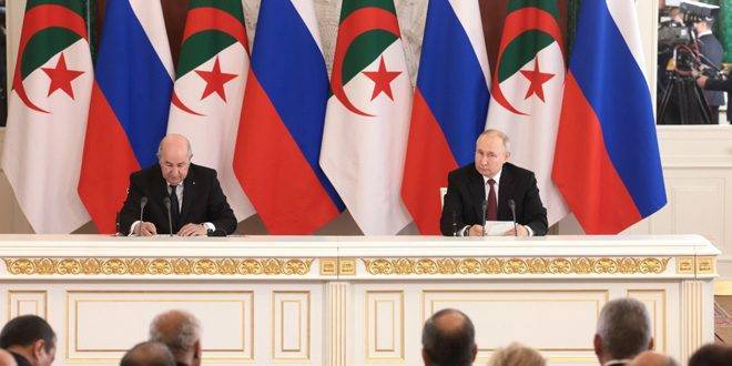 الرئيسان بوتين وتبون يوقعان اتفاقية التعاون الاستراتيجي بين البلدين