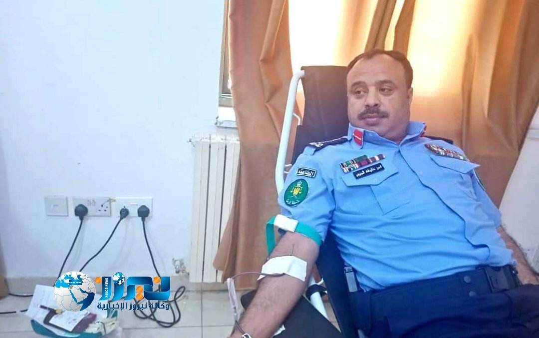 العقيد عمر الجبور يشارك بالتبرع  في الدم بشرطة الرمثا ....صور