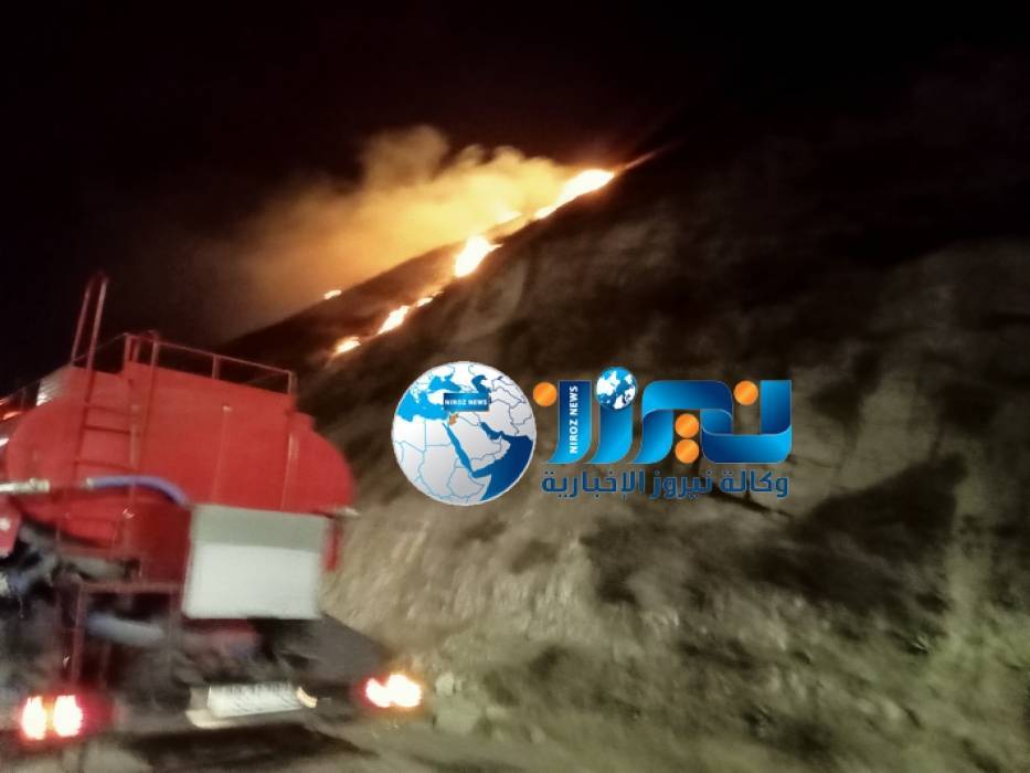 عاجل .....حريق فوق تلال سيل جرش